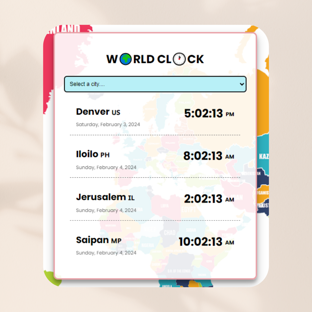 World Clock App Project Image